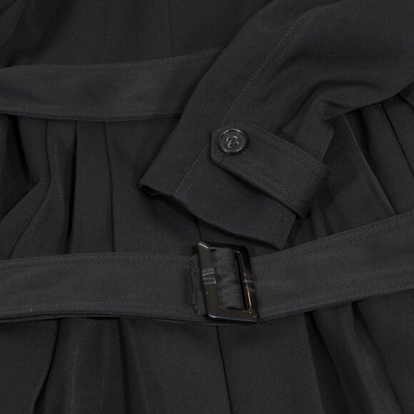 H&M Black Pleated-Back Belted Trench Coat, Size 4, NWT - Picture 6 of 6